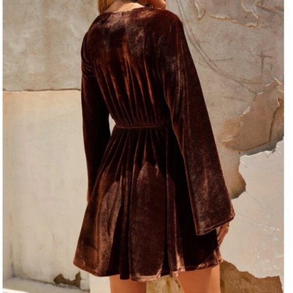 Bohemian Black Floral Embroidered Velvet Mini Dress - Picture 7 of 14